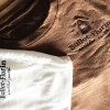 T-shirt brodé en lin biologique - camel